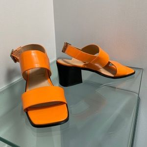 Urban Outfitters Orange Block Heel Sandals